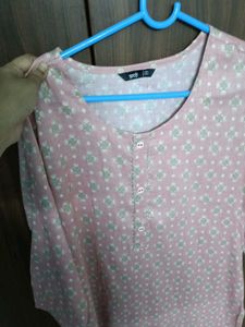 Peach Printed Kurta