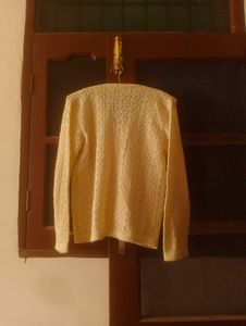 Cream Lace Knit Cardigan