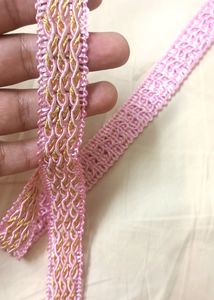 Pink and Gold Braided Trim 5 meters