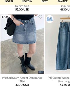 🔵66 girls Light Wash Denim A-Line Short Skirt🔵
