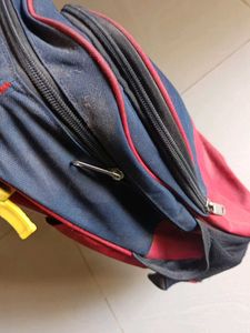 Red and Blue Backpack trolley