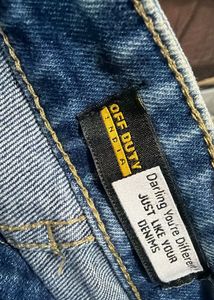 Blue Wide Leg Denim Jeans