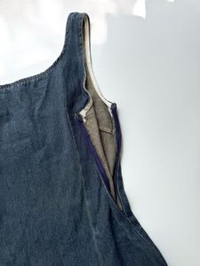 Denim fitted ruffle dress
