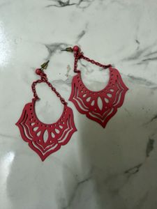 Boho Chic Red Statement Earrings