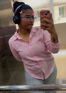 Pink Striped Button-Up Shirt