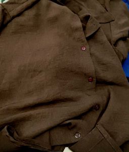 Stylish Brown Button-Up Shirt