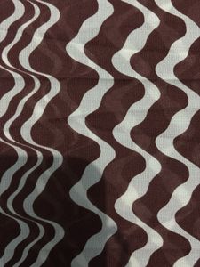 Chic Brown &amp; White Wave Pattern saree