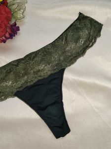 Lace Trim Thong Panty