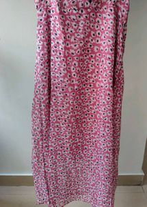 Chic Pink Floral Print Dress