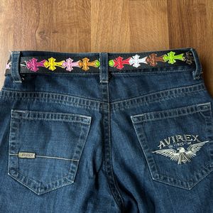 Chrome Hearts style Multicolor Cross Patch belt