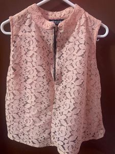 BRAND NEW WOMEN PEACH COLOURED SELF DESIGN TOP