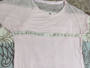 Light Pink Lace Sleeve Top