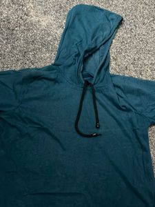 Teal Cropped Hoodie