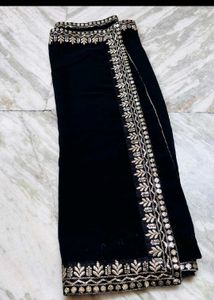Elegant Black Embroidered Gown