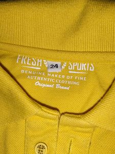 Yellow Graphic Print Polo Shirt