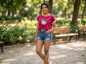 Cute Line Art Bunny Crop Top - Combo of 2 croptop