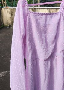 Lavender Puff Sleeve Dress