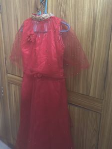 Stunning Red Embellished Frock