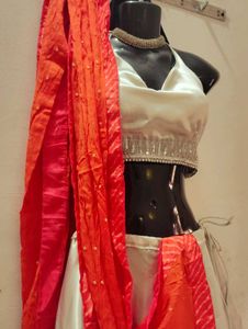 Stunning White &amp; Red Indian Outfit