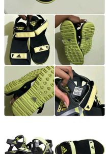 Brand New Adidas Black &amp; Yellow Sandals