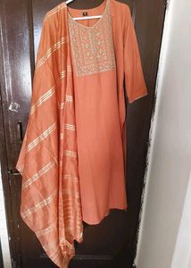 Kalini Brand -Elegant Rust Kurta with Embroidery