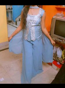 Sparkling Blue indowestern