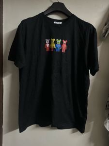 Black Graphic Tee with Bearbrick Characters