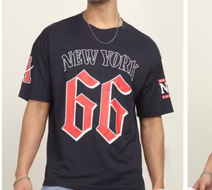 Shein Navy "New York 66" T-Shirt