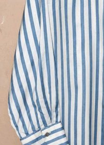 Blue &amp; White Striped Button-Up Shirt