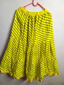 Green Striped Ethnic Skirt