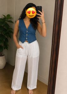 Zara Chic White Wide-Leg Pants