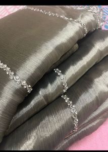 Embellished Grey Saree