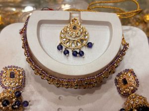Stunning Kundan &amp; Purple Stone Jewellery Set