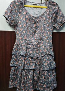 Tiered Floral Print Dress
