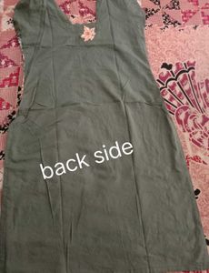 Embroidered Kurta Front - Grey Floral