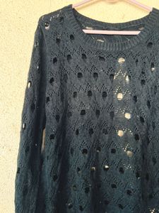 Chic Black Cutout Knit Sweater