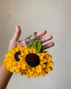 Handmade Crochet Sunflower Keychain🌻