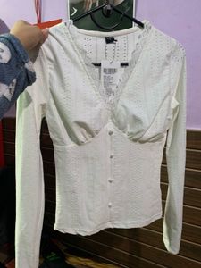 SLYCK v-neck white top