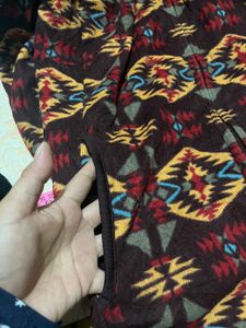 Cozy Aztec Print Fleece Jacket