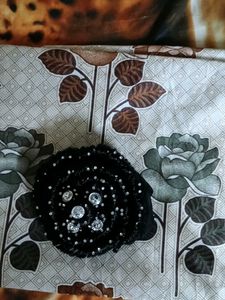 Sparkly Black Flower Hair Clip