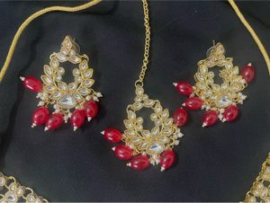 Elegant Red Kundan Bridal Jewellery Set