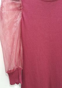 Maroon Body control Party Dress