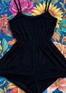 Chic Black Romper with Spaghetti Straps