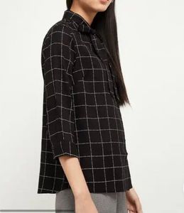 Checkered Tie Neck Shirt/Top