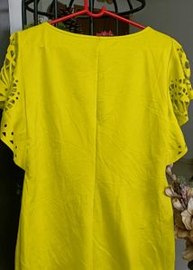 Bright Yellow Cut-Out Sleeve one piece from boutiq