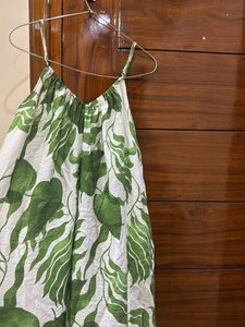 Boho Leaf Print Maxi Dress