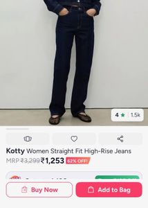 Kotty Women Straight Fit High-Rise Jeans