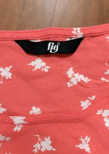 FIG Coral Floral Button-Up Dress