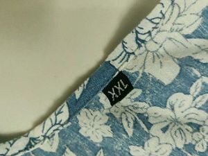 Floral Print Blue Cotton Kurta🤍🌼💙