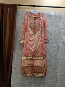 Designer long Kurta with churidar And Dupatta Set